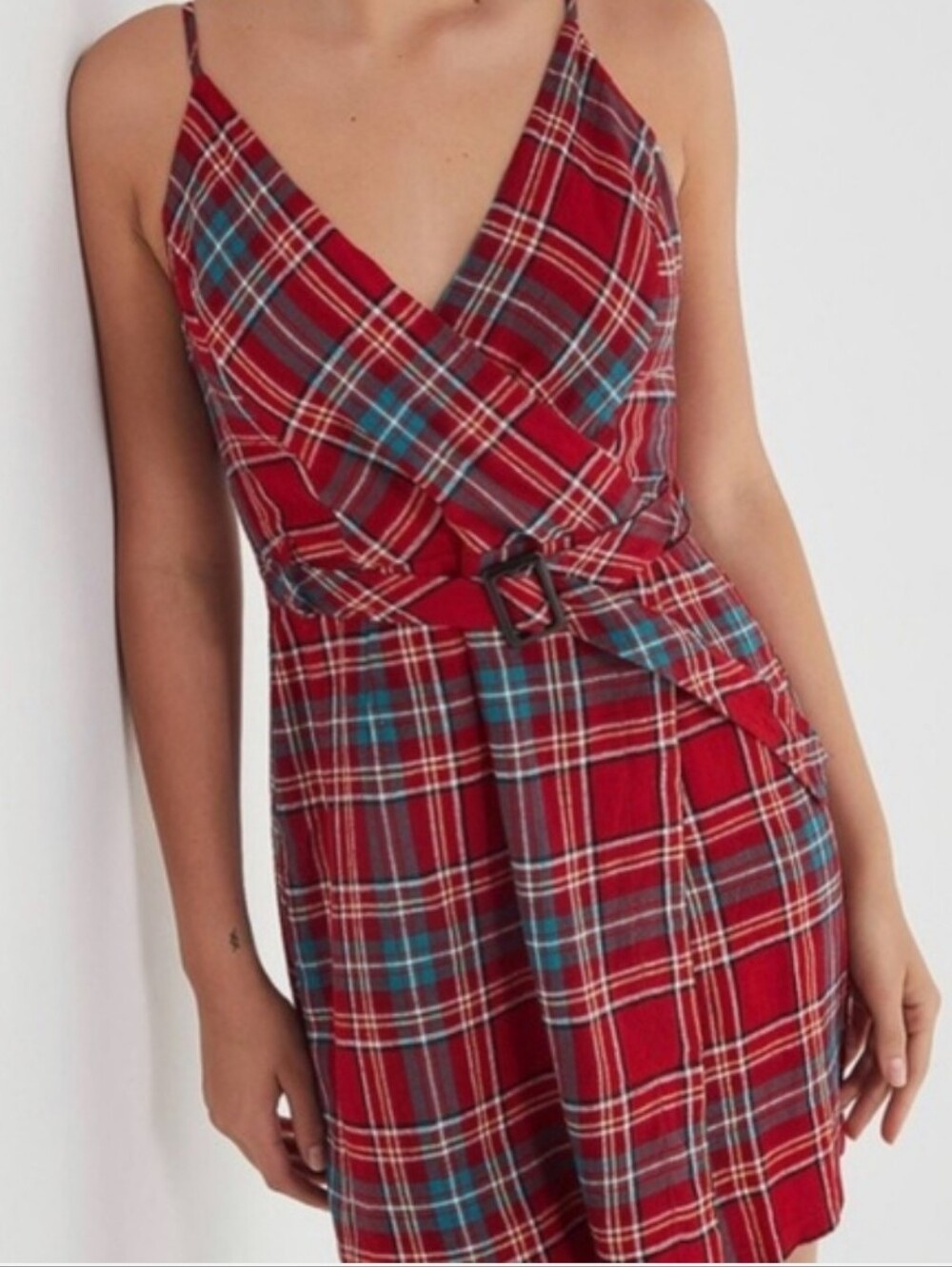 Nwot Plaid High Waist Mini Skirt A-Line Pleated Preppy Y2K Style Size XL